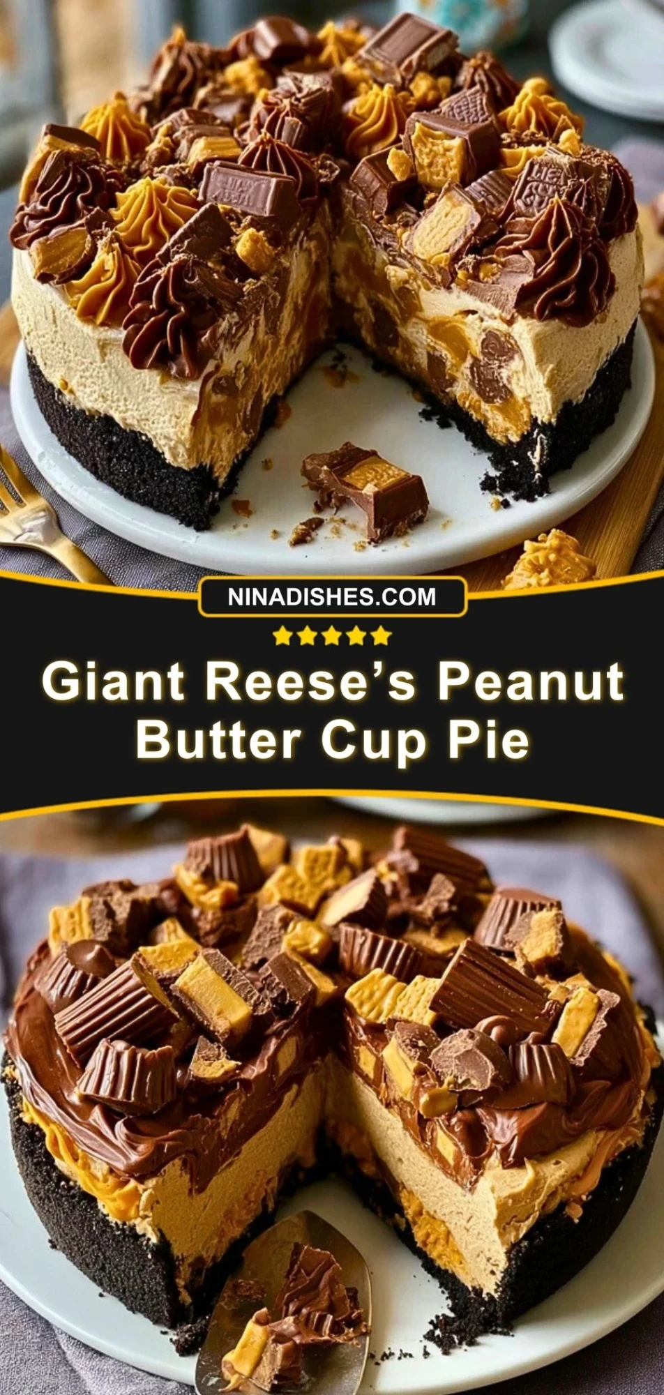 Giant Reese’s Peanut Butter Cup Pie (3)