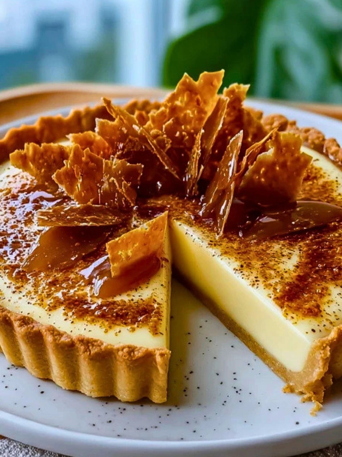 Eggnog Crème Tart with Caramel Shards (1)