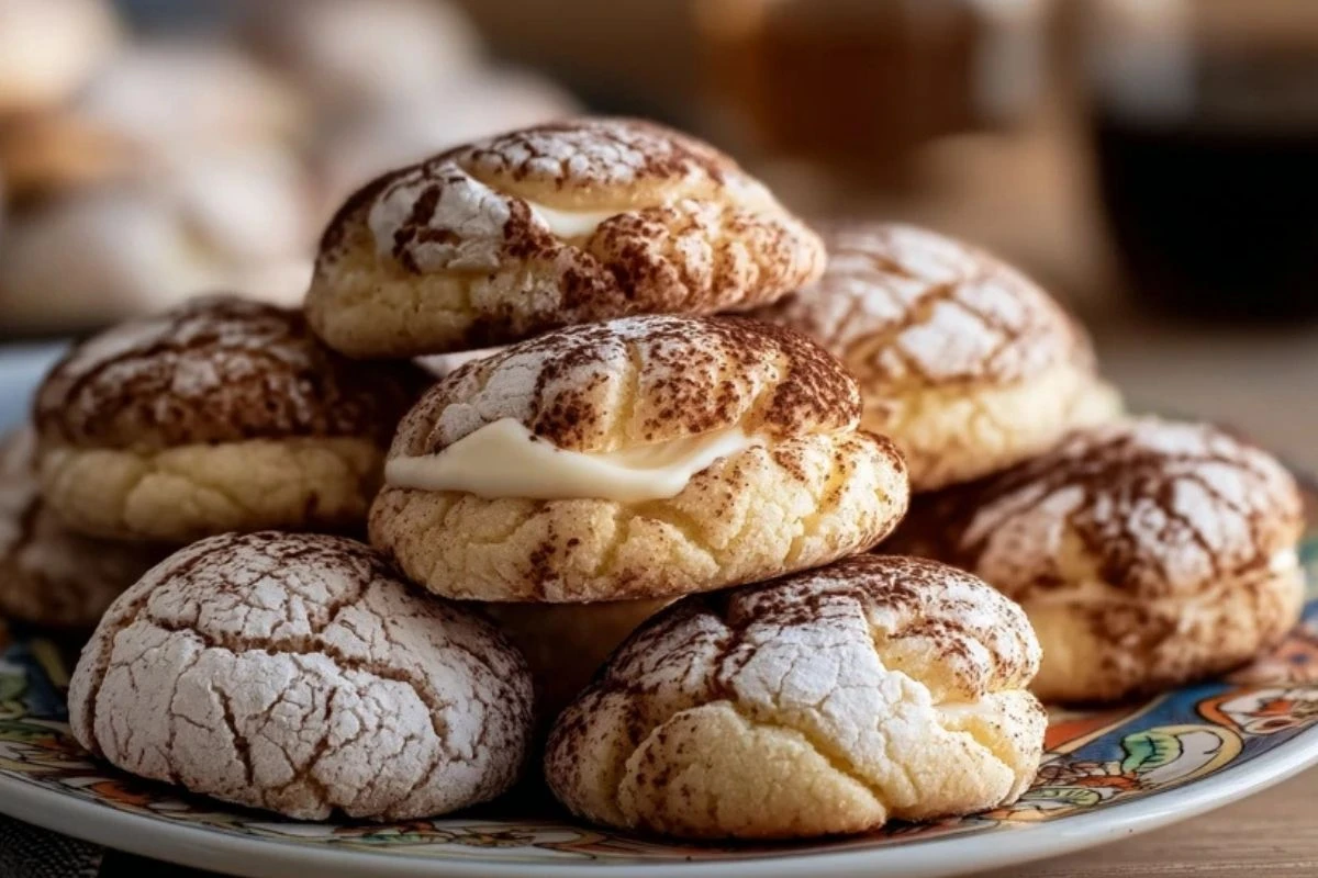 Tiramisu Crinkle Cookies