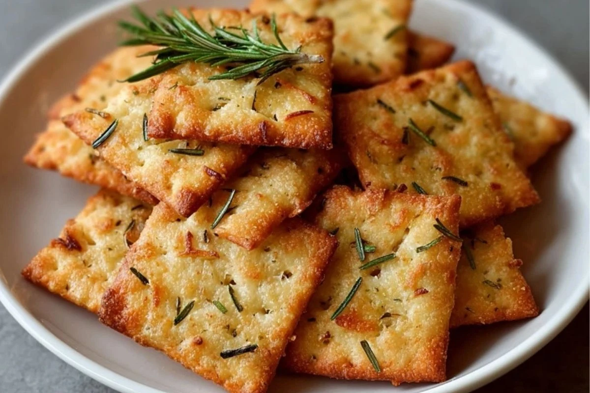 Homemade Parmesan Rosemary Crackers