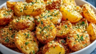 Crispy Cheesy Garlic Potatoes