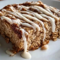 High-Protein Cinnamon Roll Baked Oatmeal