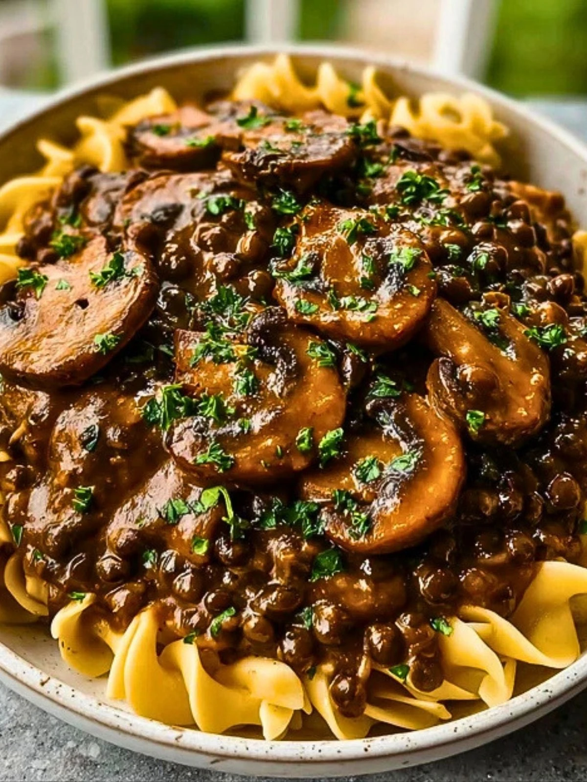 Simple Lentil Mushroom Stroganoff (1)