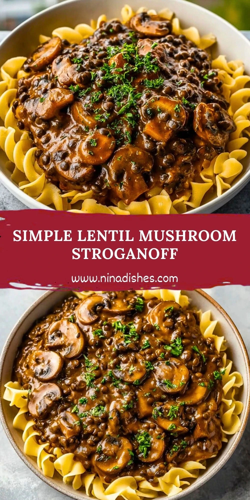 Simple Lentil Mushroom Stroganoff (2)