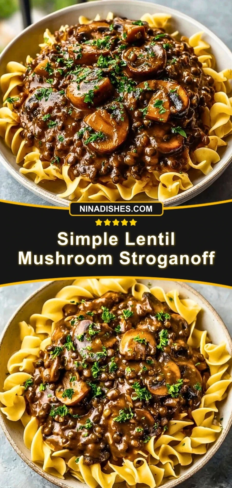 Simple Lentil Mushroom Stroganoff (3)