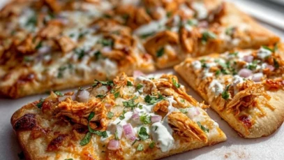 Spicy Buffalo Chicken Flatbread Pizza