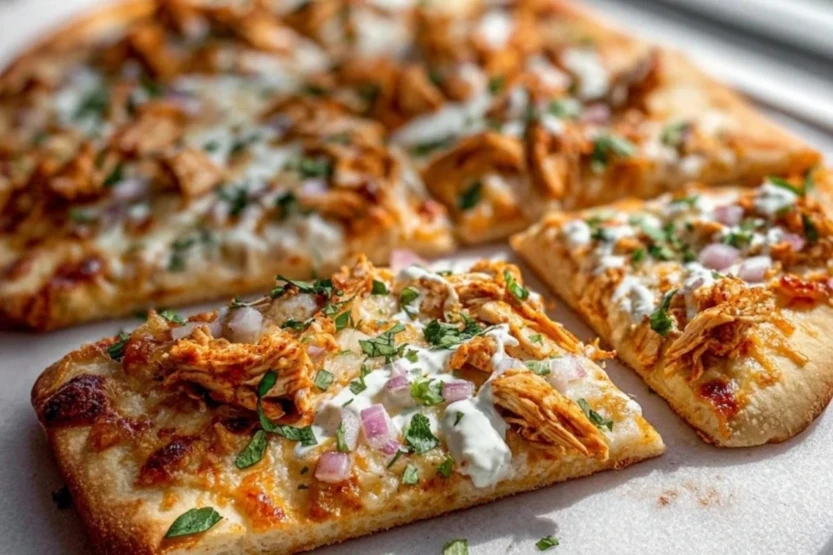 Spicy Buffalo Chicken Flatbread Pizza