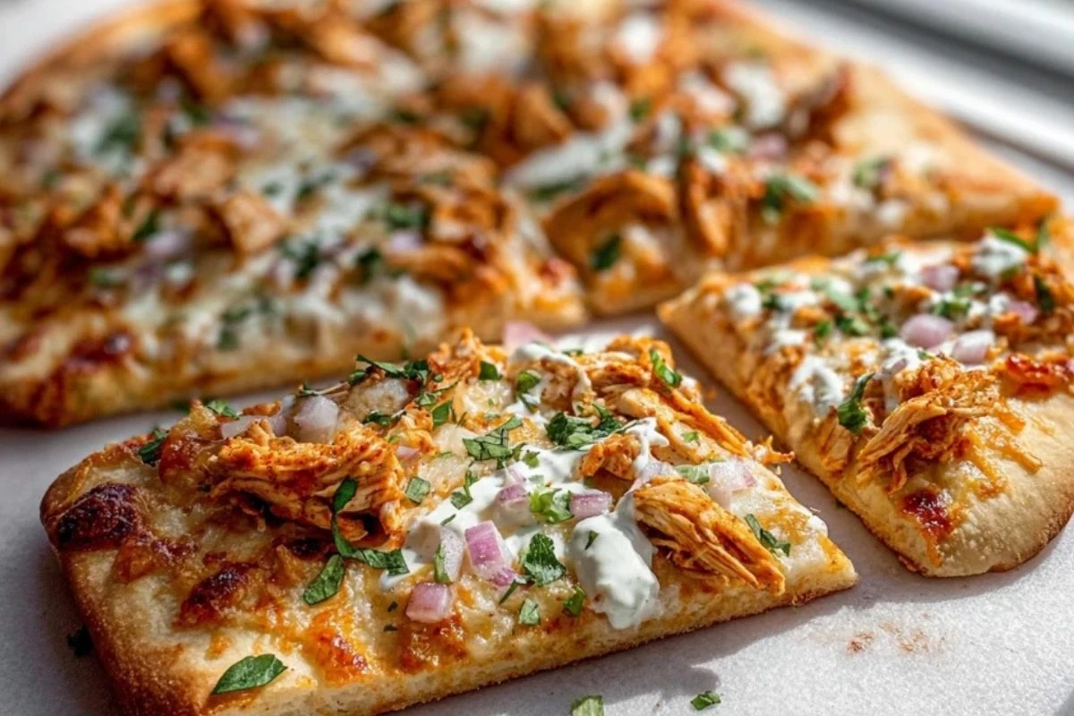 Spicy Buffalo Chicken Flatbread Pizza