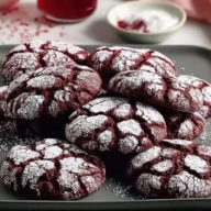 Quick Red Velvet Crinkle Cookies