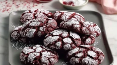 Quick Red Velvet Crinkle Cookies