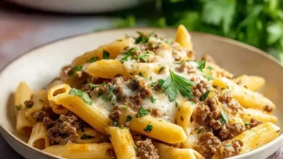 Best Cheesy Ground Beef Pasta