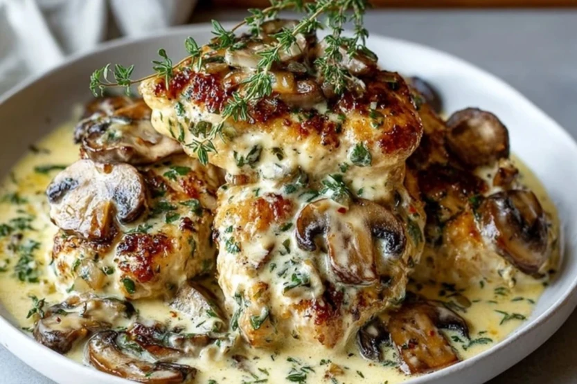 Creamy Mushroom Asiago Chicken