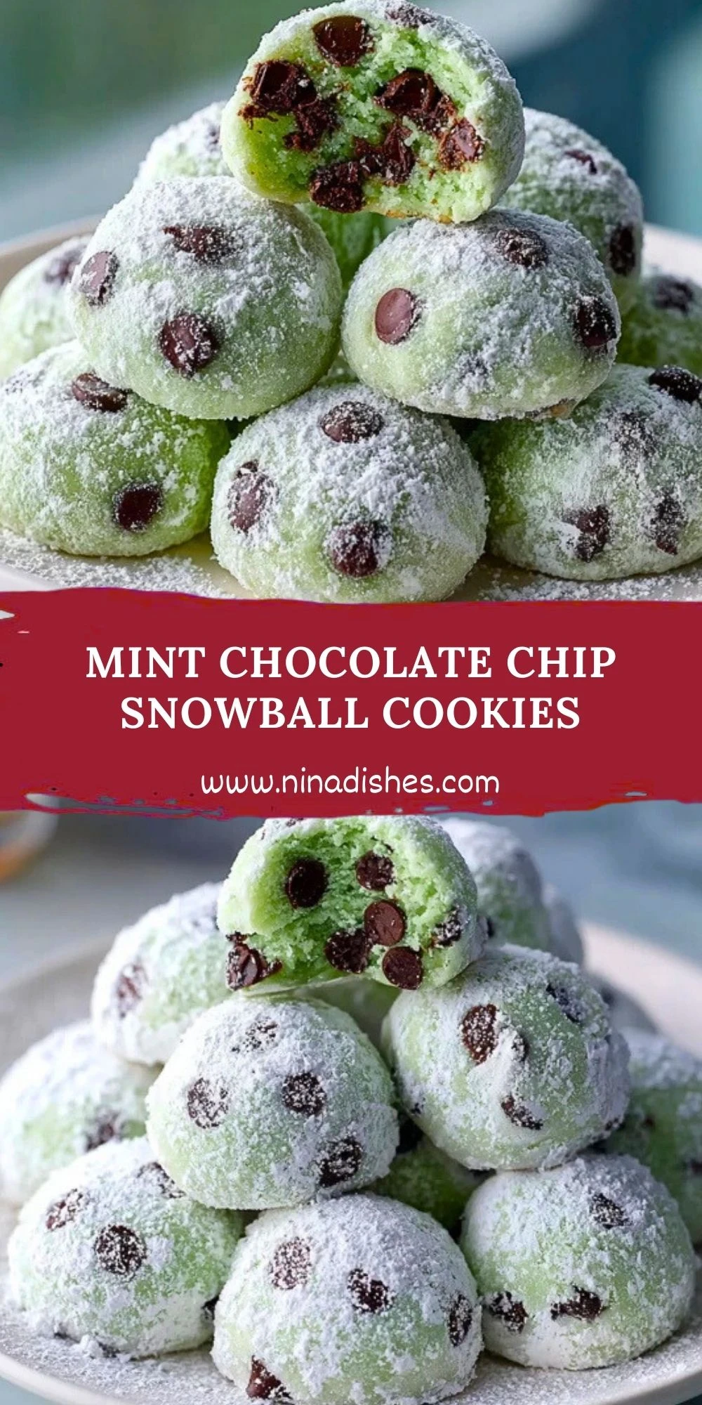 Mint Chocolate Chip Snowball Cookies (2)