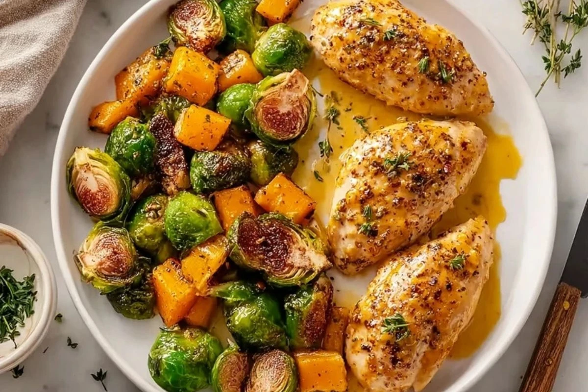 Sheet Pan Honey Dijon Chicken with Veggies