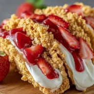 Strawberry Crunch Cheesecake Tacos
