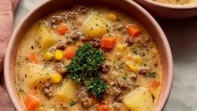 Wholesome Ground Beef Potato Soup