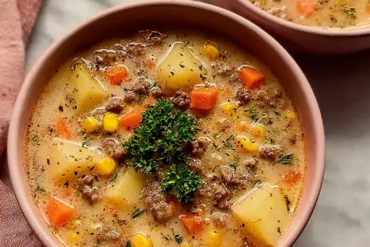 Wholesome Ground Beef Potato Soup