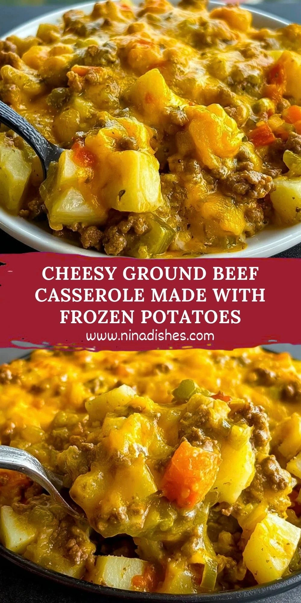 Cheesy Ground Beef Casserole Made With Frozen Potatoes (2)