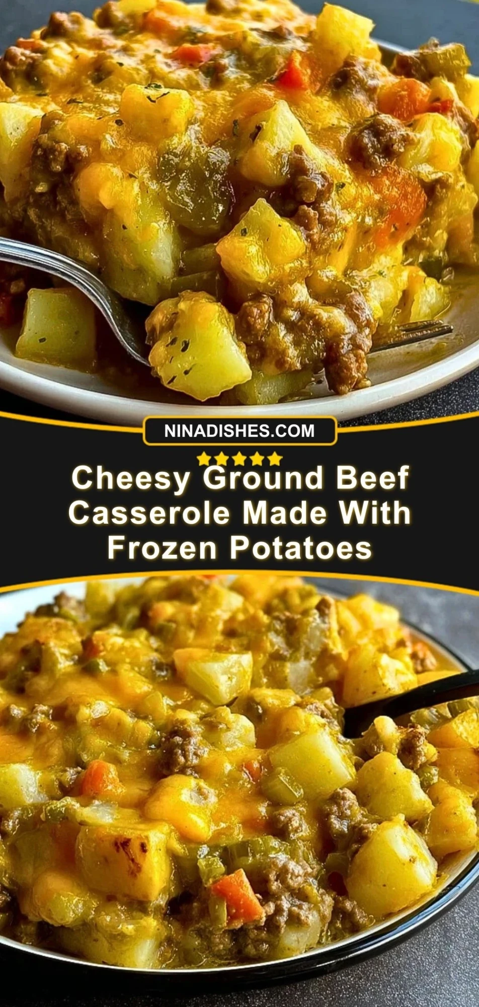 Cheesy Ground Beef Casserole Made With Frozen Potatoes (3)