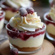 White Chocolate Cranberry Tiramisu Cups