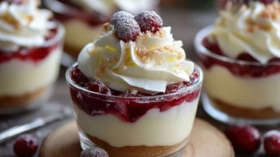 White Chocolate Cranberry Tiramisu Cups