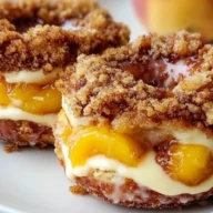 Classic Peach Cobbler Cheesecake Donuts