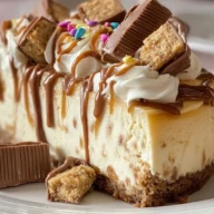 White Chocolate Reese’s Dream Cheesecake