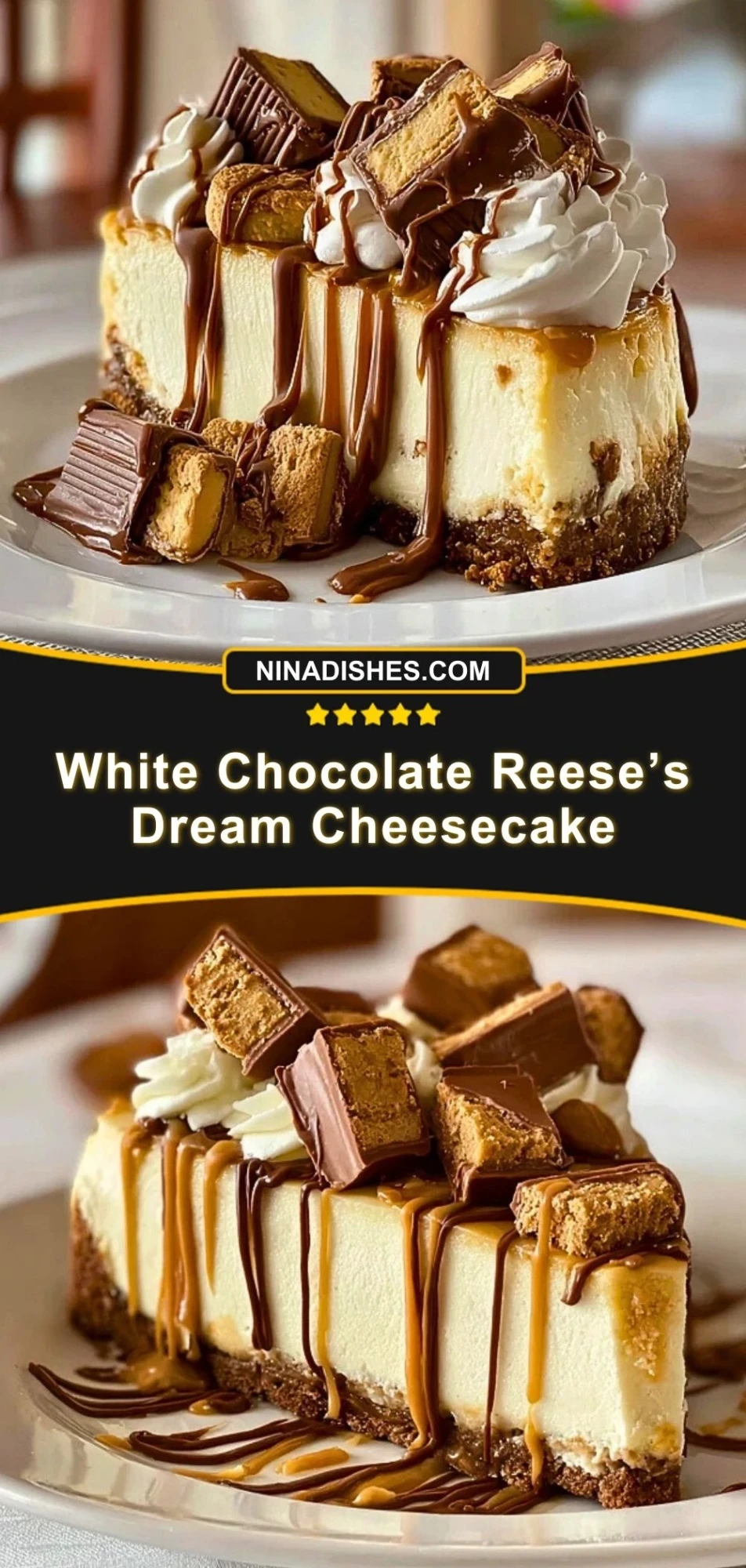 White Chocolate Reese’s Dream Cheesecake (3)