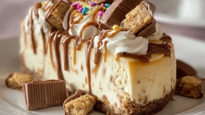 White Chocolate Reese’s Dream Cheesecake