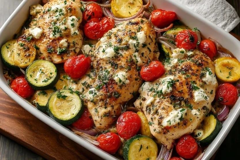 Sheet Pan Mediterranean Chicken & Zucchini