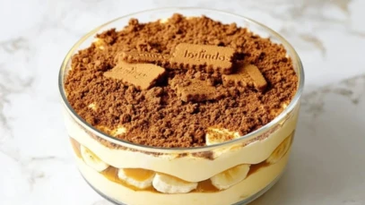 Biscoff Banana Pudding With Caramel Cookie Flavor