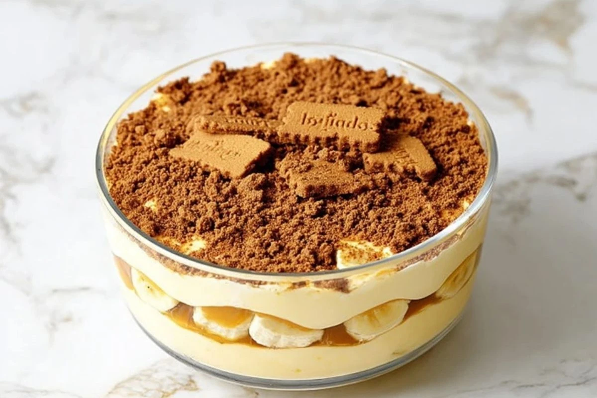 Biscoff Banana Pudding With Caramel Cookie Flavor