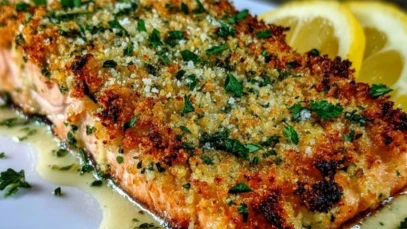 Crispy Parmesan Crusted Baked Salmon