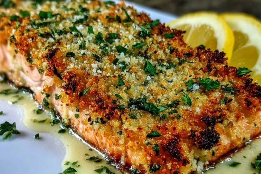 Crispy Parmesan Crusted Baked Salmon