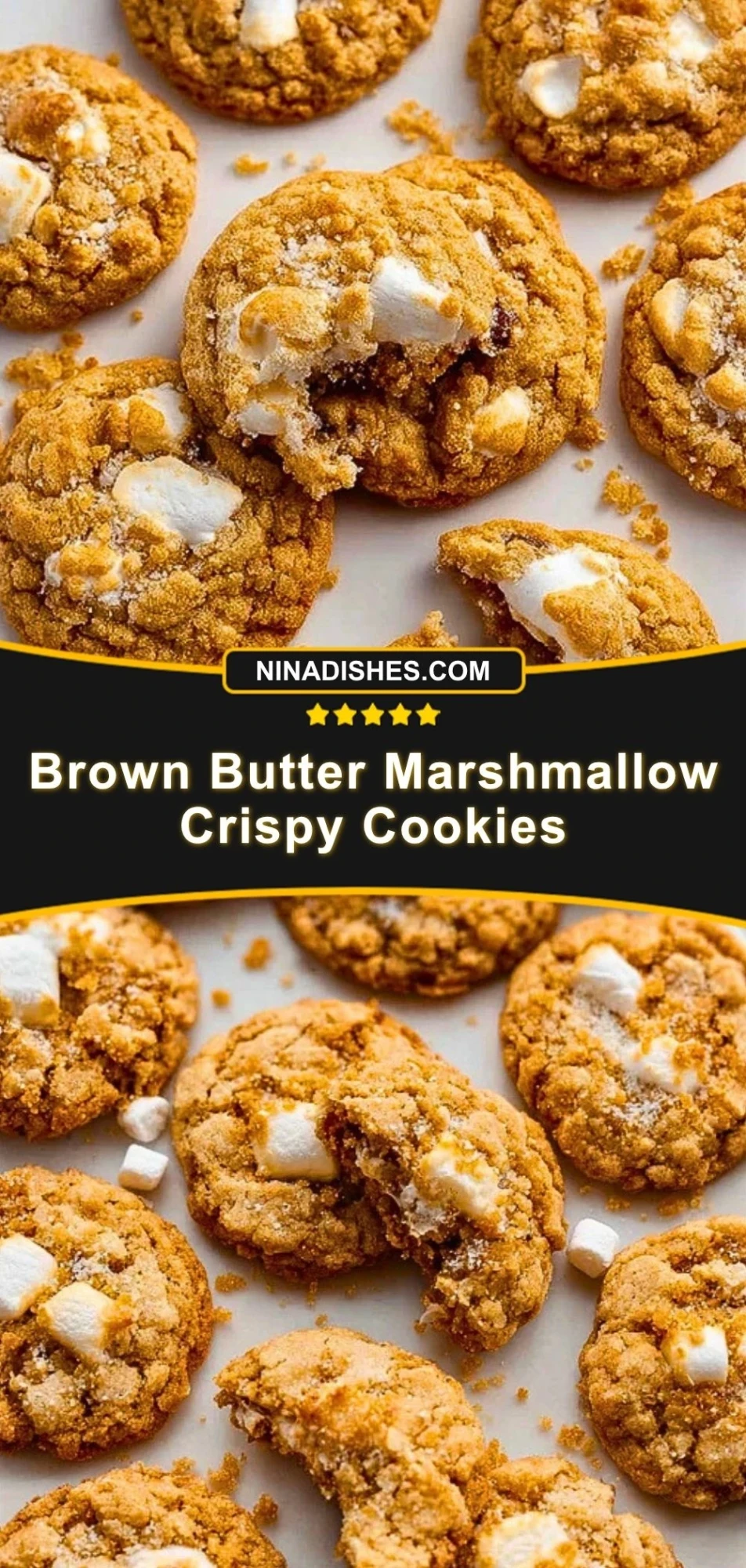 Brown Butter Marshmallow Crispy Cookies (3)