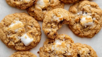 Brown Butter Marshmallow Crispy Cookies