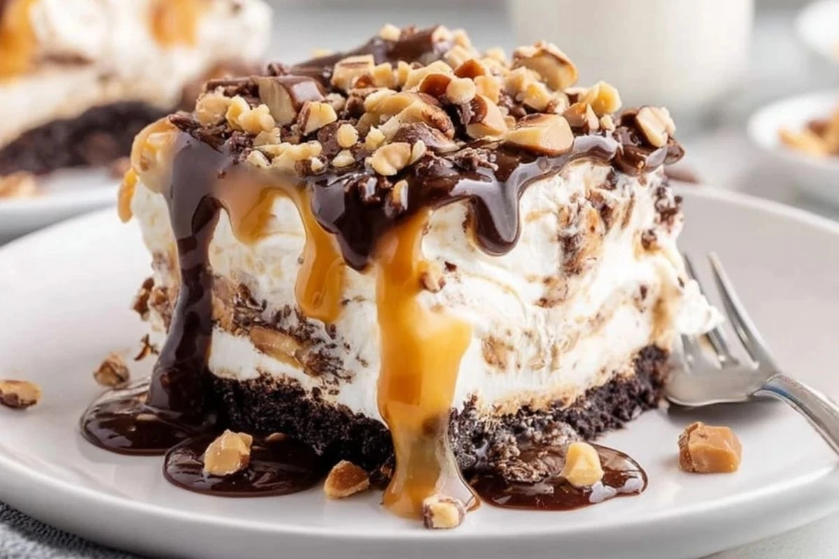 No-Bake Turtle Lasagna Dessert