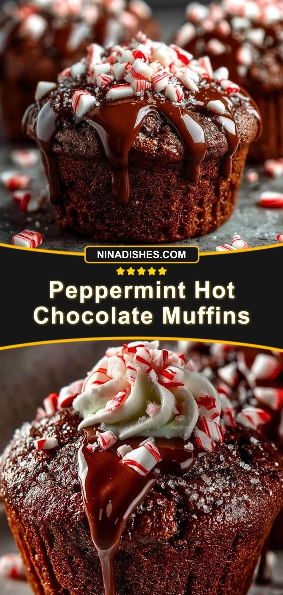 Peppermint Hot Chocolate Muffins (3)