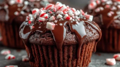 Peppermint Hot Chocolate Muffins