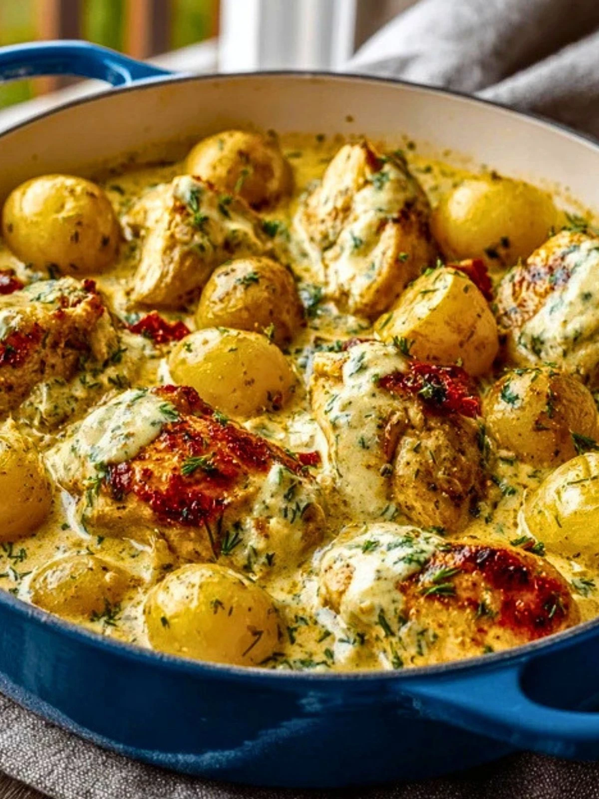 Dutch Oven Creamy Ranch Chicken & Potatoes (1)