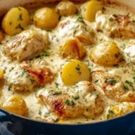 Dutch Oven Creamy Ranch Chicken & Potatoes