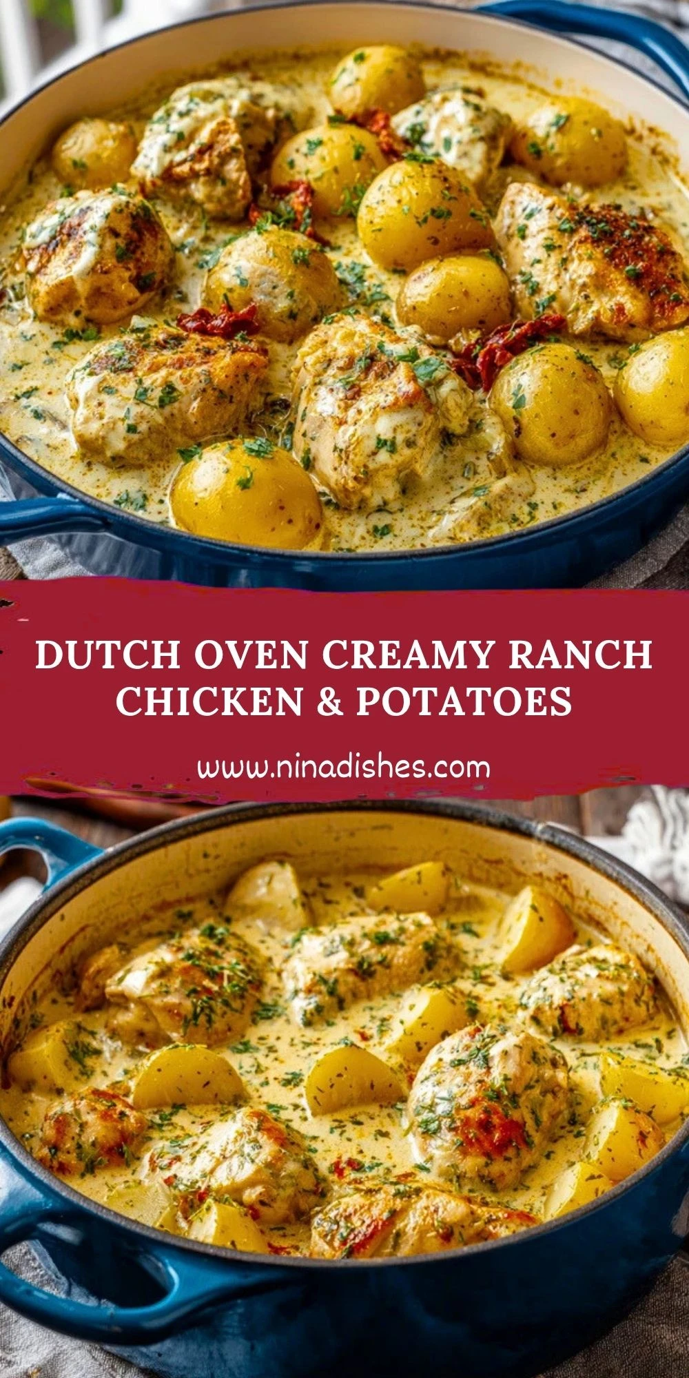 Dutch Oven Creamy Ranch Chicken & Potatoes (2)
