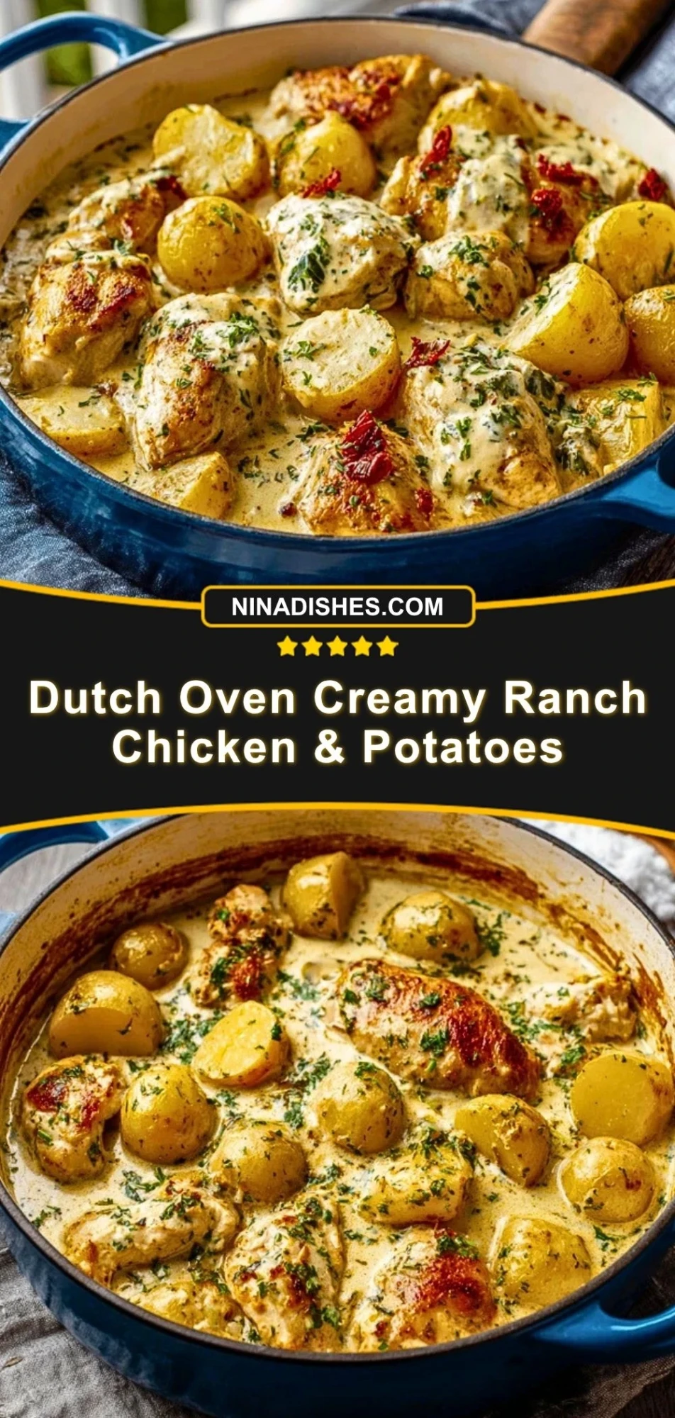 Dutch Oven Creamy Ranch Chicken & Potatoes (3)