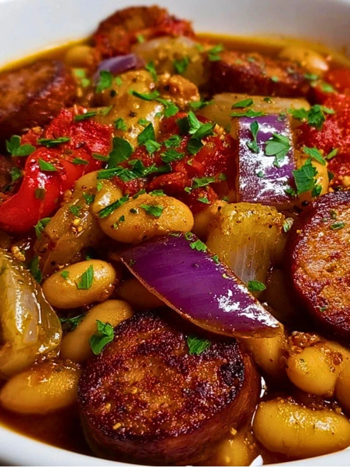 Crockpot Cowboy Beans with Kielbasa (1)