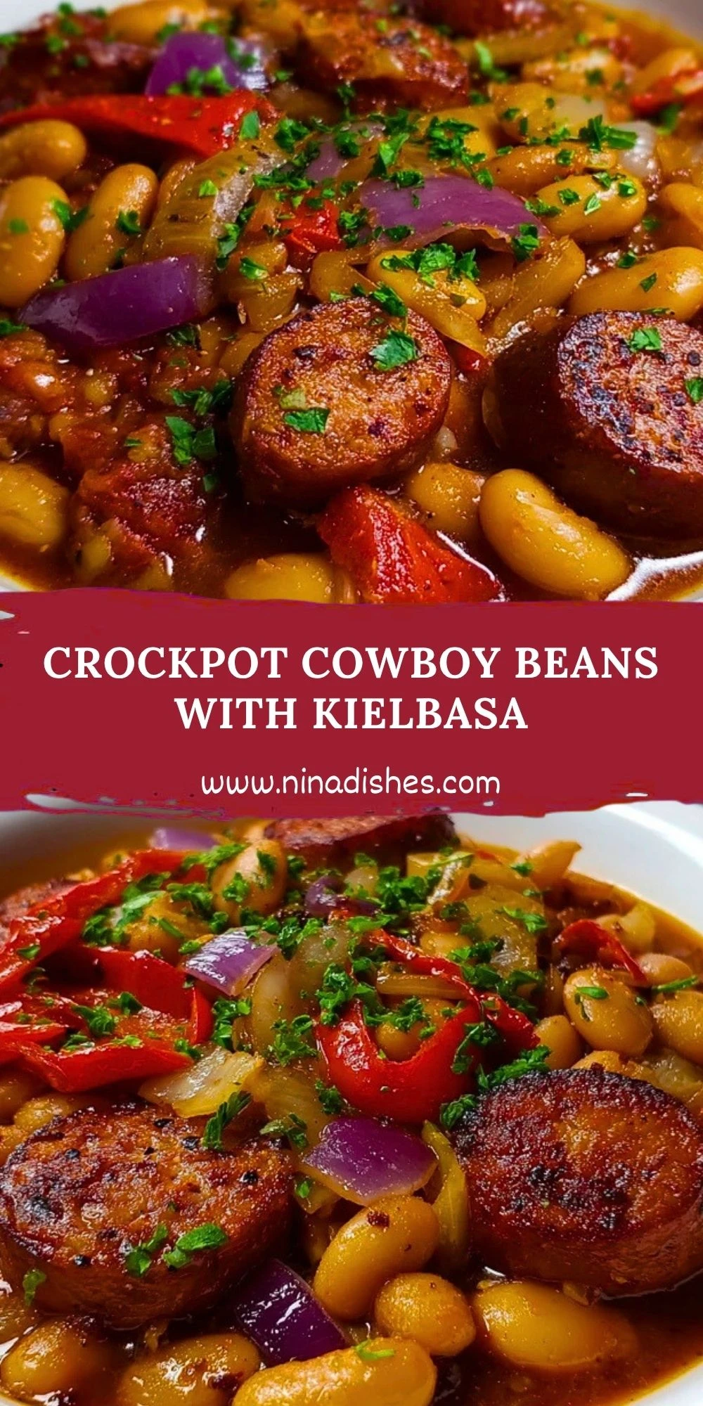 Crockpot Cowboy Beans with Kielbasa (2)