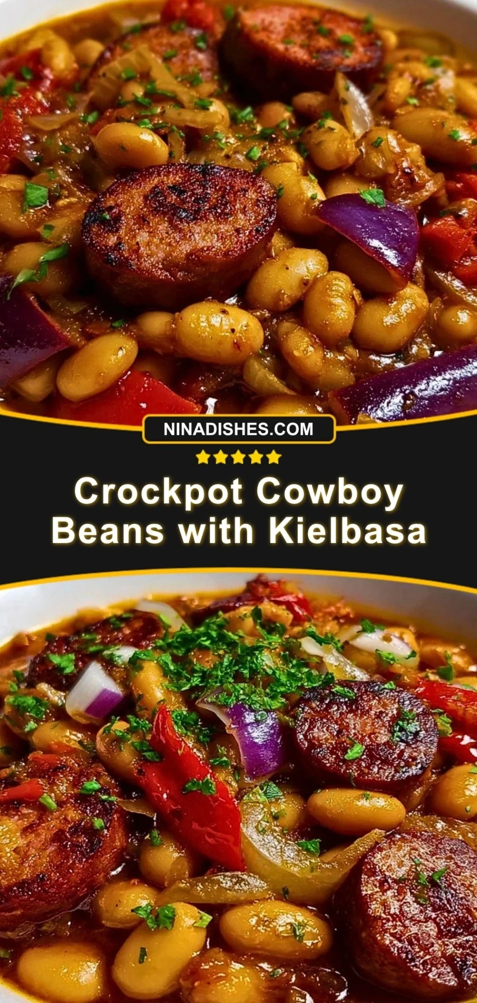 Crockpot Cowboy Beans with Kielbasa (3)