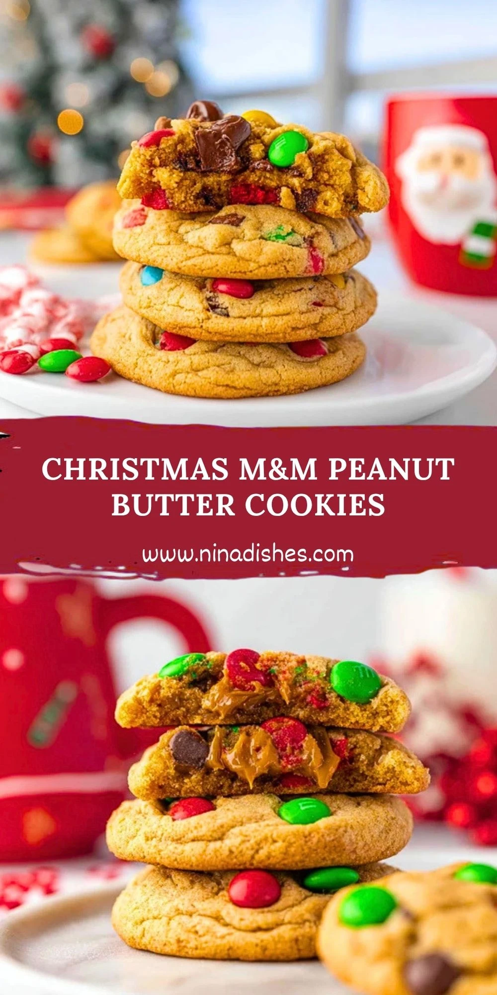 Christmas M&M Peanut Butter Cookies (2)