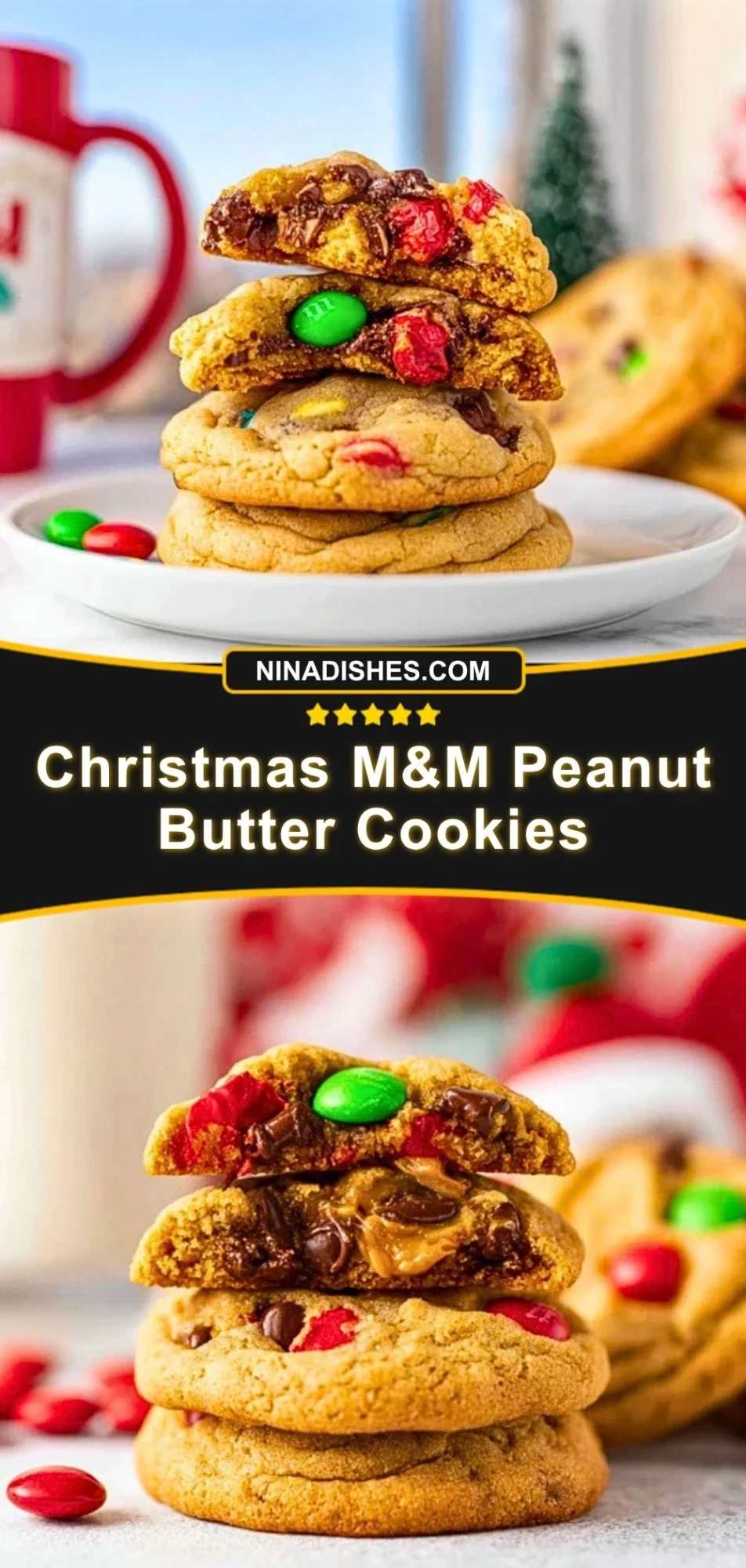Christmas M&M Peanut Butter Cookies (3)