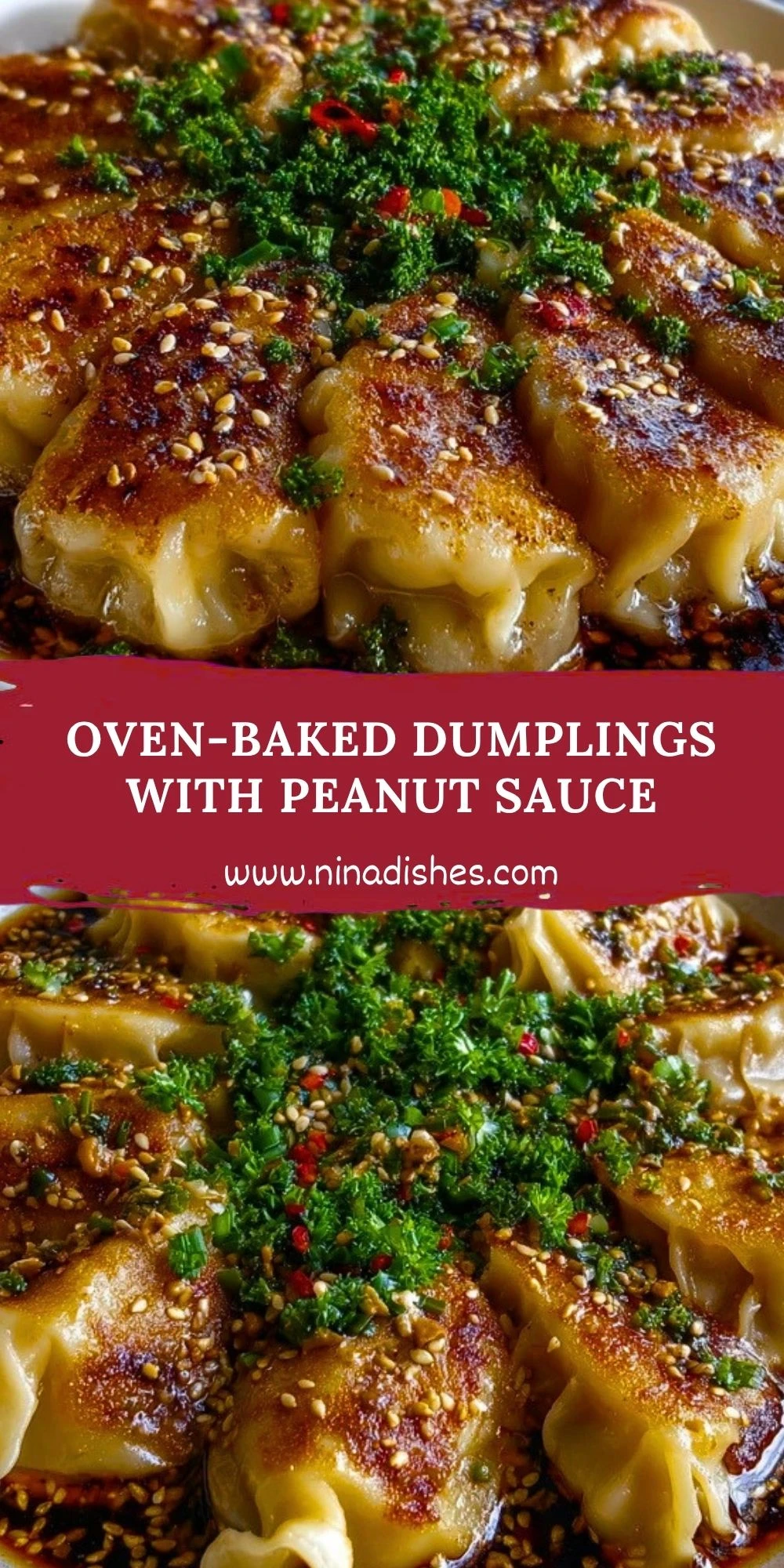 Oven-Baked Dumplings with Peanut Sauce (2)