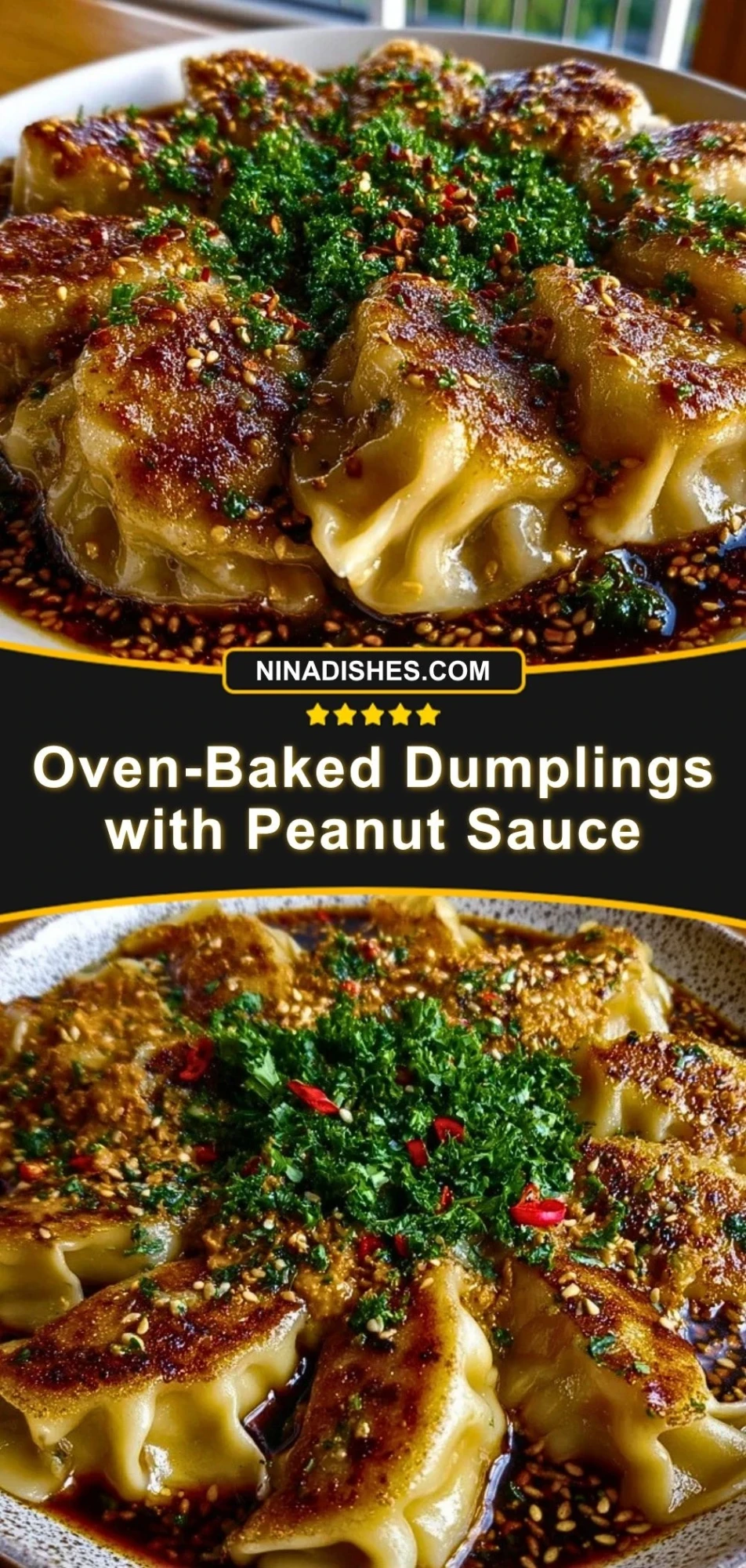 Oven-Baked Dumplings with Peanut Sauce (3)